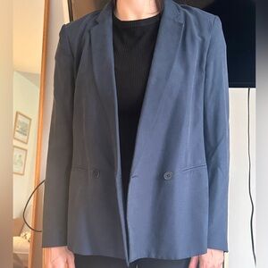 Navy theory blazer with black buttons